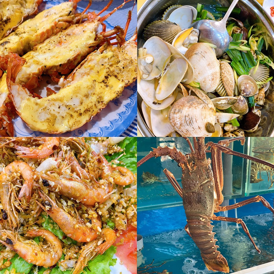 Các loại ốc, tôm hùm và đặc biệt tôm đất ở Bình Định thực sự là món không thể bỏ qua bởi vị tôm ngọt thơm, vỏ giòn mỏng tang. (Ảnh: Xuân Mai/Vietnam+)