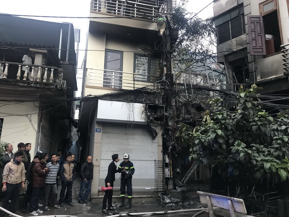 Hiện trường vụ cháy. (Ảnh: TTXVN)