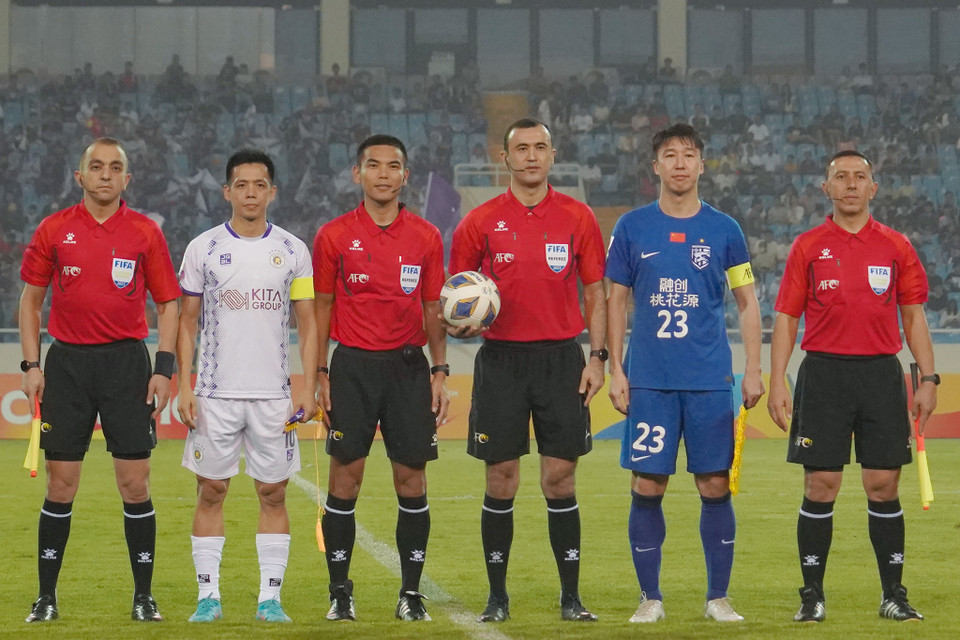 Tối 8/11, Hà Nội FC tiếp đón Câu lạc bộ Wuhan Three Towns tại Sân vận động Mỹ Đình. (Ảnh: Việt Anh/Vietnam+)