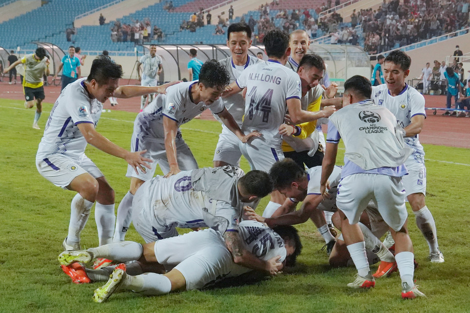 Bàn thắng mang ý nghĩa giải tỏa áp lực cho Hà Nội FC sau những kết quả không tốt ở giai đoạn đầu mùa. (Ảnh: Việt Anh/Vietnam+)