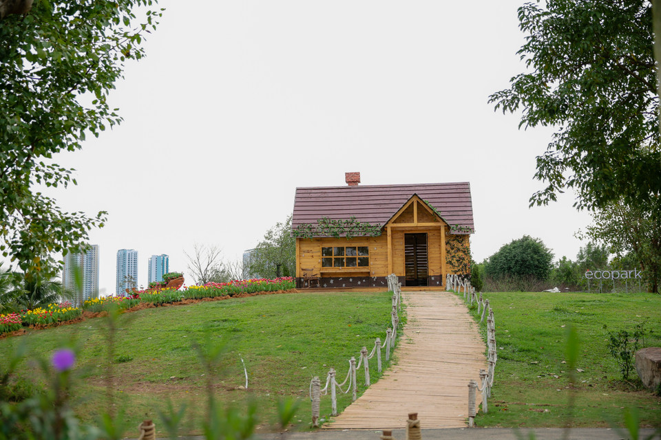 Diễn ra từ mùng 2 Tết và kéo dài đến hết mùng 9 Tết, Lễ hội Xuân Ecopark 2020 với chủ đề “Bản giao hưởng mùa xuân” thu hút hàng ngàn du khách tới tham quan ngay trong ngày đầu tiên mở cửa. (Ảnh: CTV/Vietnam+)