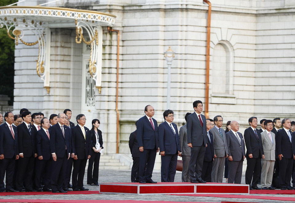 Quang cảnh Lễ đón. (Ảnh: Thống Nhất/TTXVN)