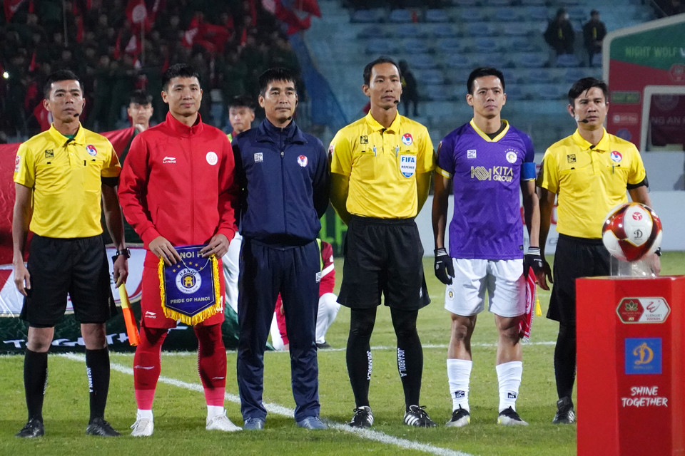 Tối 17/12, Thể Công-Viettel gặp Hà Nội FC trong trận cầu tâm điểm vòng 6 V-League 2023/24. (Ảnh: Việt Anh/Vietnam+)