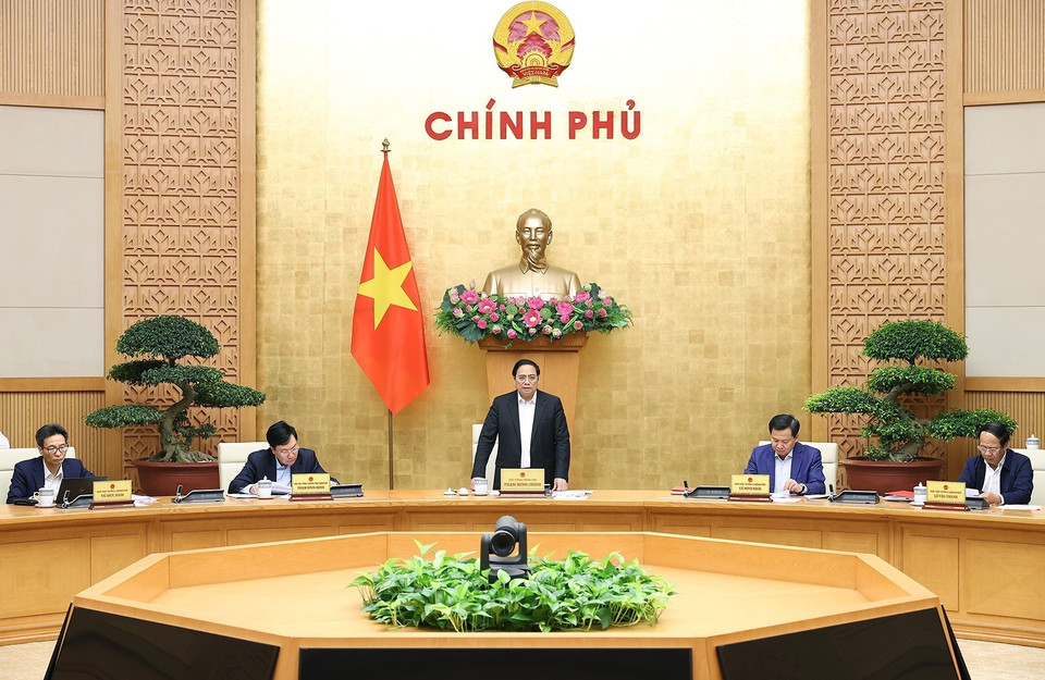 Thủ tướng Phạm Minh Chính chỉ rõ công tác quy hoạch có ý nghĩa hết sức quan trọng đối với phát triển kinh tế-xã hội, được Đảng, Nhà nước quan tâm chỉ đạo thực hiện trên phạm vi toàn quốc. (Ảnh: Dương Giang/TTXVN)