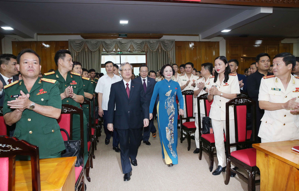 Ông Trần Quốc Vượng, Ủy viên Bộ Chính trị, Thường trực Ban Bí thư dự khai mạc Đại hội. (Ảnh: Phương Hoa/TTXVN)