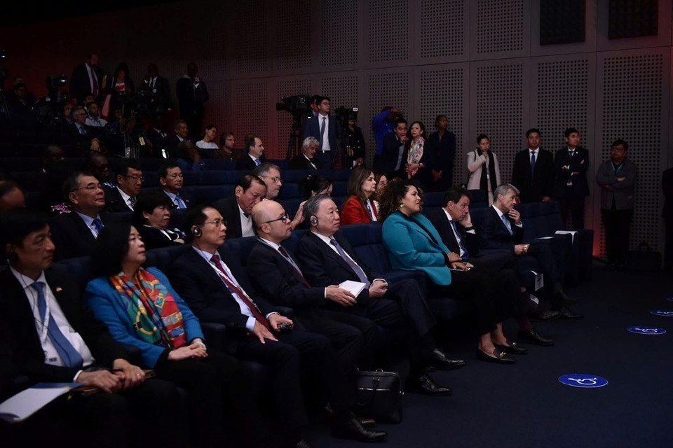 Tổng Bí thư, Chủ tịch nước Tô Lâm dự Diễn đàn Doanh nghiệp Pháp ngữ về đổi mới, sáng tạo Franco Tech. (Ảnh: Trí Dũng/TTXVN)