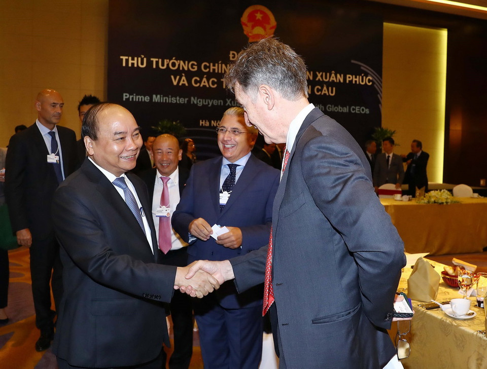 Thủ tướng Nguyễn Xuân Phúc với các đại biểu. (Ảnh: Thống Nhất/TTXVN)