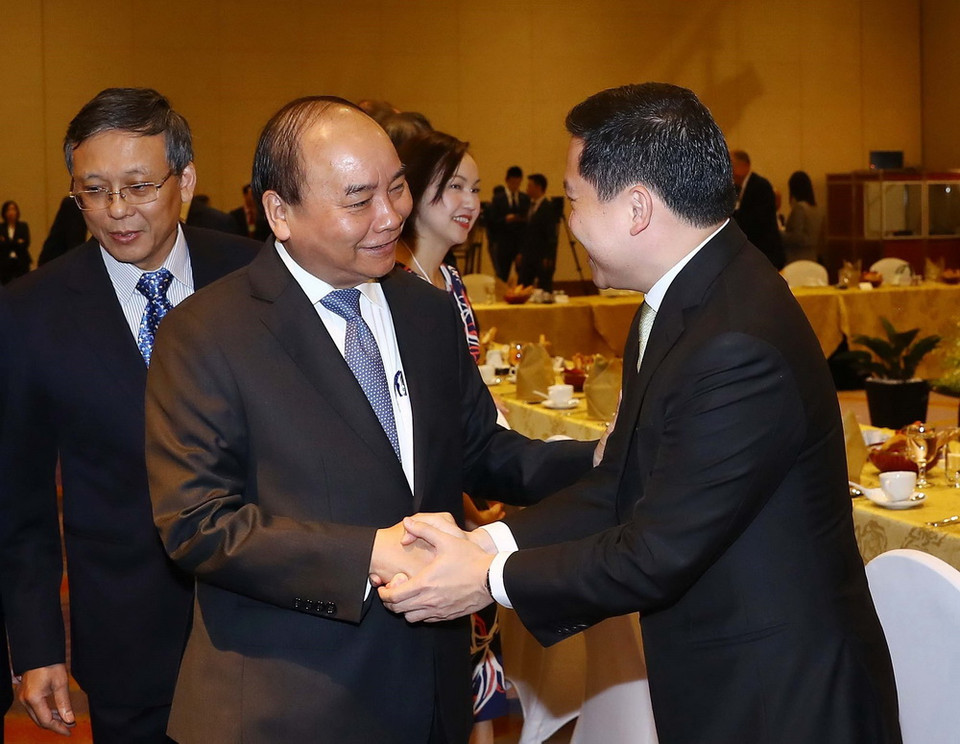 Thủ tướng Nguyễn Xuân Phúc với các đại biểu. (Ảnh: Thống Nhất/TTXVN)