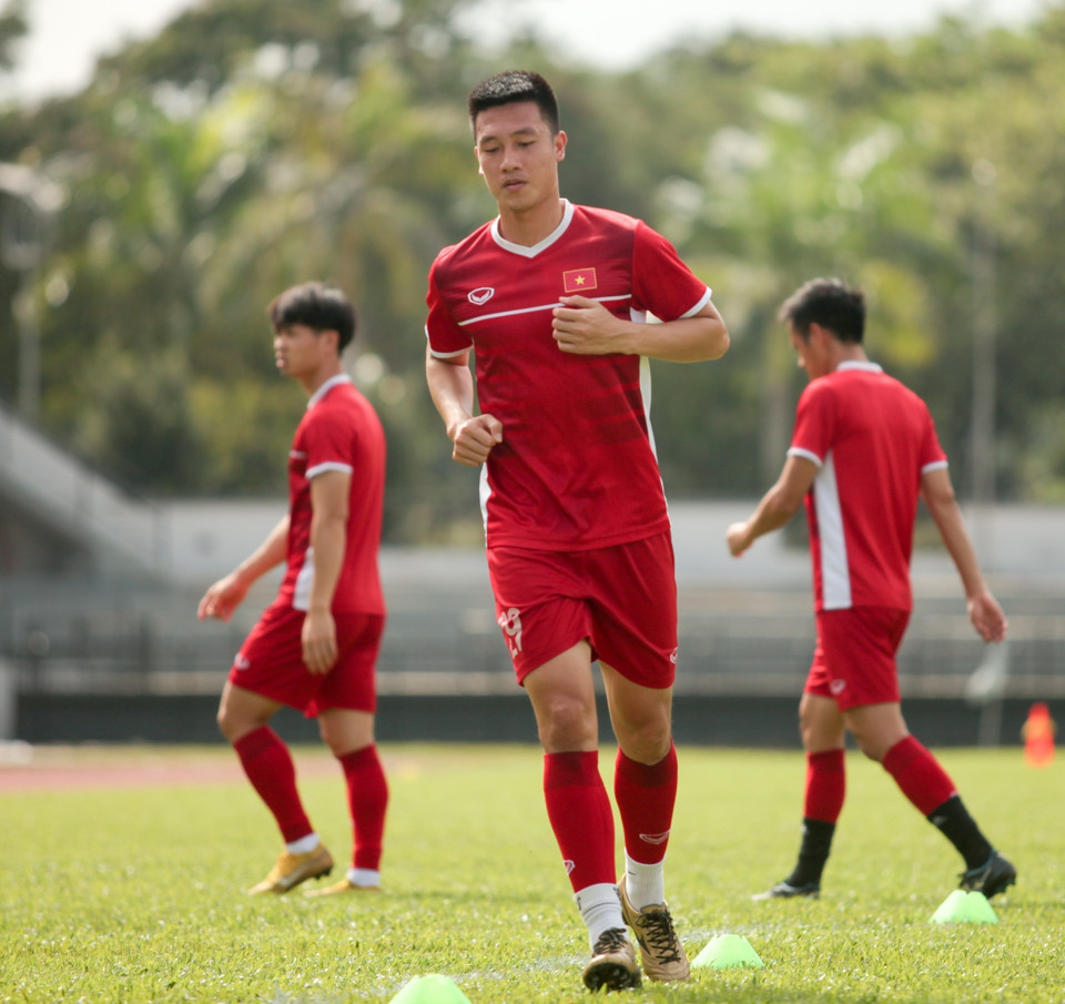 Đội tuyển Việt Nam chỉ tập luyện trong thời gian 1 tiếng đồng hồ tại sân Petaling Jaya, giống như buổi tập ngày 8/12. (Ảnh: Hoàng Linh/TTXVN)