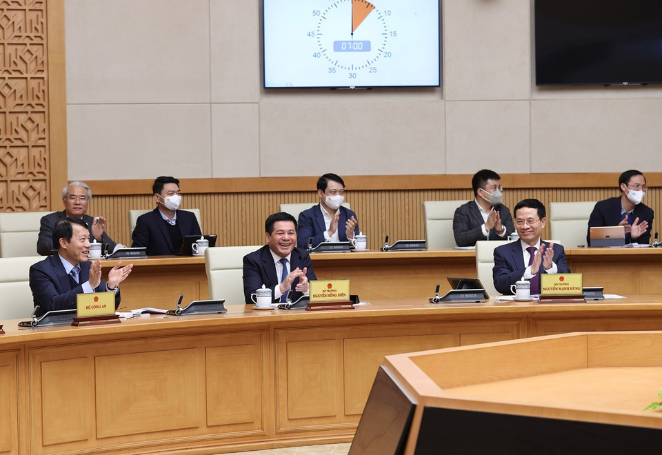 Các Bộ trưởng tham dự phiên họp. (Ảnh: Dương Giang/TTXVN)