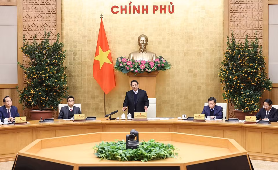 Thủ tướng Phạm Minh Chính kết luận phiên họp. (Ảnh: Dương Giang/TTXVN)