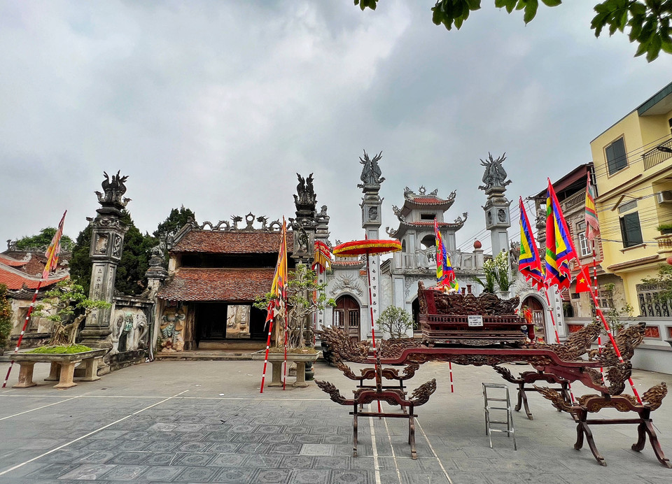 Đình gồm 5 gian nhà tiền tế, phương đình, lầu chuông, lầu trống và tòa đại đình. (Ảnh: Mai Mai/Vietnam+)