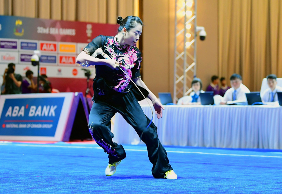 Chiến thắng này càng trở nên ý nghĩa với Dương Thúy Vi khi nó đến vào đúng ngày sinh nhật lần thứ 30 của cô. (Ảnh: Hoàng Linh/TTXVN)