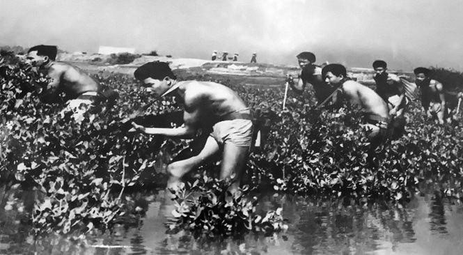 Đặc công hải quân luyện tập đánh địch tại căn cứ Vĩnh Linh, Quảng Trị. (Ảnh: Tư liệu/TTXVN phát)