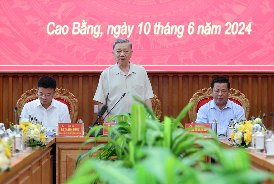 Chủ tịch nước Tô Lâm phát biểu chỉ đạo. (Ảnh: Nhan Sáng/TTXVN)