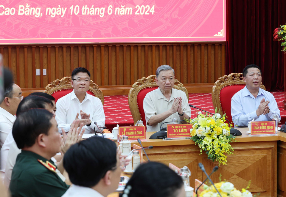 Chủ tịch nước Tô Lâm chủ trì buổi làm việc. (Ảnh: Nhan Sáng/TTXVN)