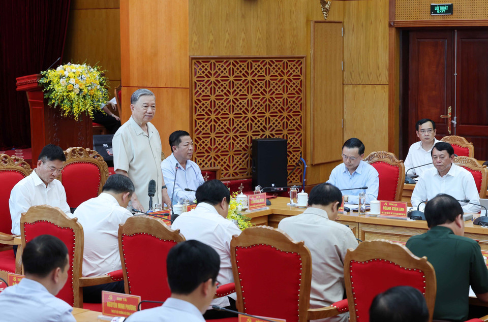 Chủ tịch nước Tô Lâm phát biểu chỉ đạo. (Ảnh: Nhan Sáng/TTXVN)