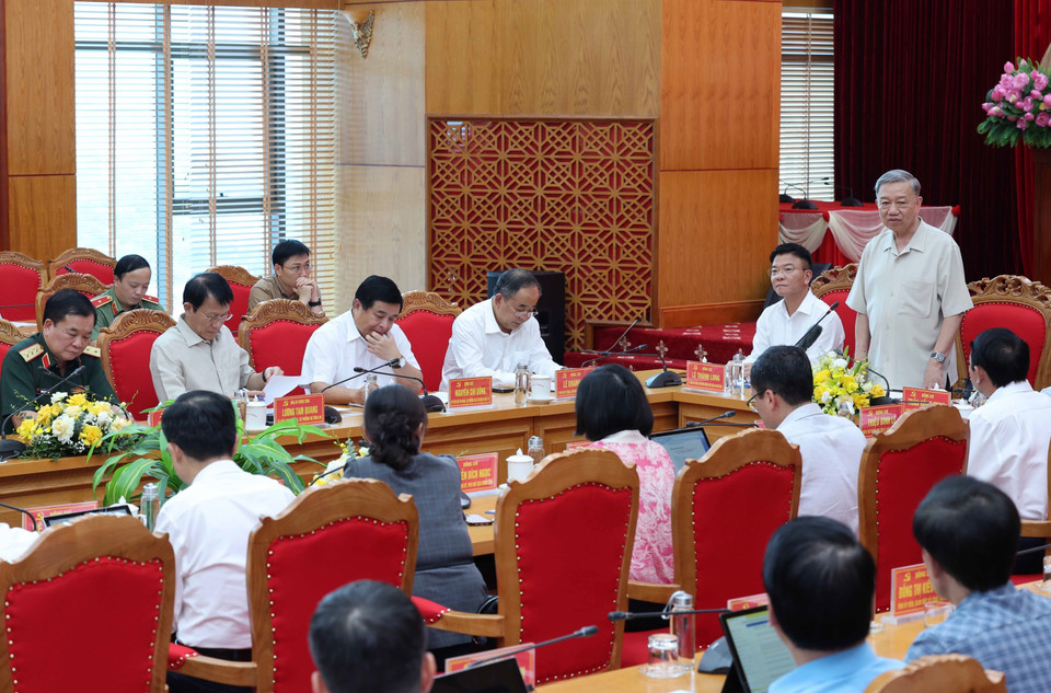 Chủ tịch nước Tô Lâm phát biểu chỉ đạo. (Ảnh: Nhan Sáng/TTXVN)