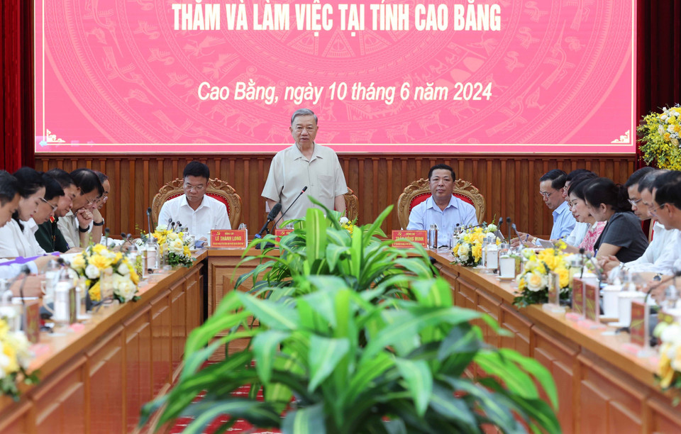 Chủ tịch nước Tô Lâm phát biểu chỉ đạo. (Ảnh: Nhan Sáng/TTXVN)