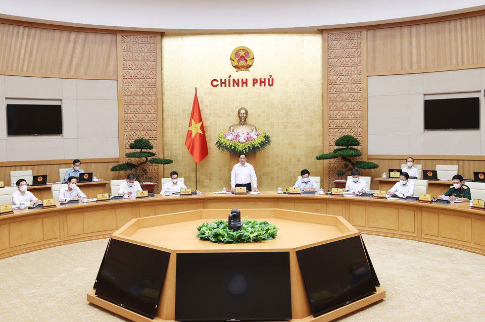 Chính phủ sẽ nghe và thảo luận 6 báo cáo về các vấn đề, nhóm vấn đề. (Ảnh: Dương Giang/TTXVN)