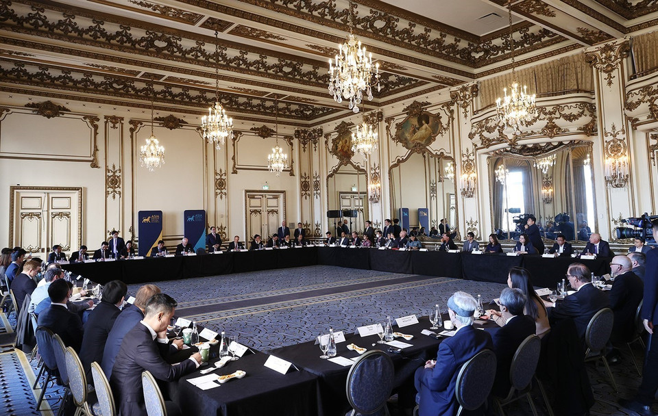 Tọa đàm Đổi mới sáng tạo và khởi nghiệp do Asia Society tổ chức. (Ảnh: Dương Giang/TTXVN)