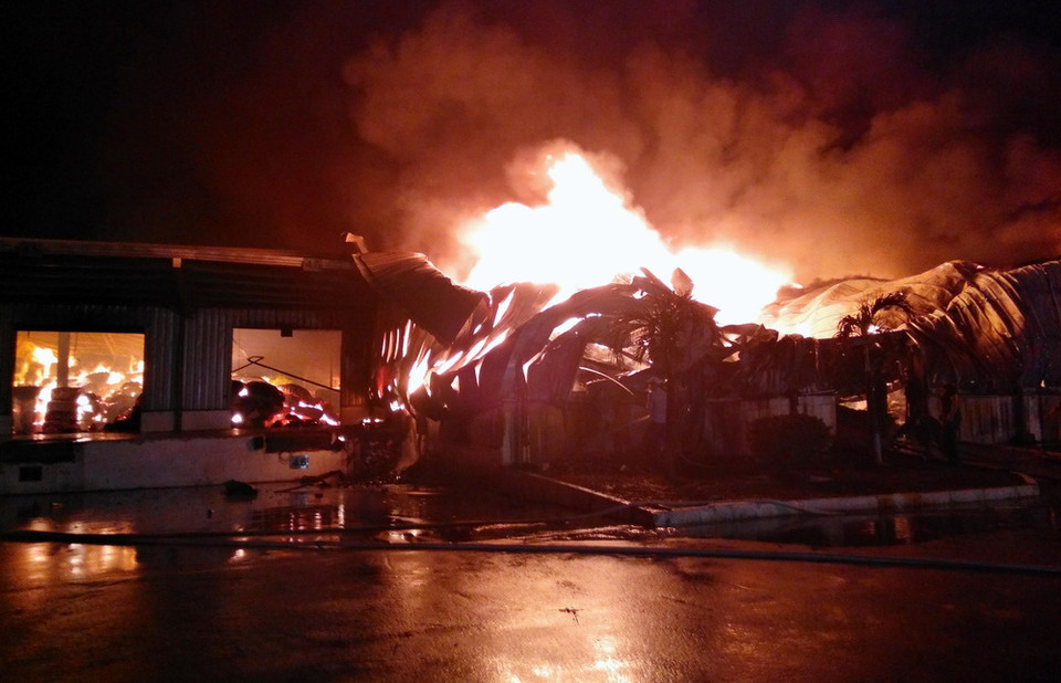 Hiện trường vụ cháy. (Ảnh: Văn Đức/TTXVN)