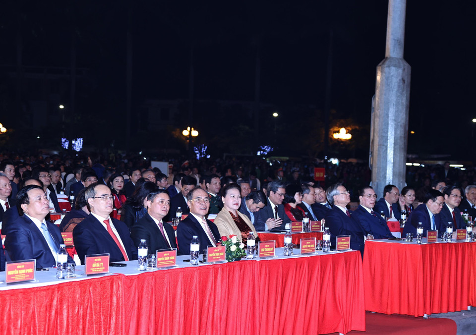 Chủ tịch Quốc hội Nguyễn Thị Kim Ngân tham dự buổi lễ. (Ảnh: Trọng Đức/TTXVN)