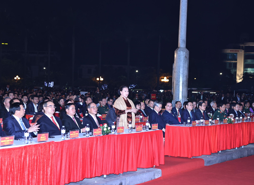 Chủ tịch Quốc hội Nguyễn Thị Kim Ngân tham dự buổi lễ. (Ảnh: Trọng Đức/TTXVN)