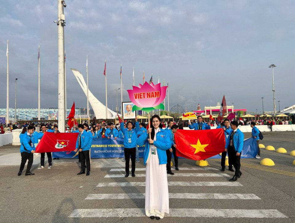 Hoa hậu Đỗ Thị Hà đang có chuyến công tác dài ngày ở Nga để tham gia chương trình World Youth Festival – Liên hoan Thanh niên Thế giới 2024. (Ảnh: CTV/Vietnam+)