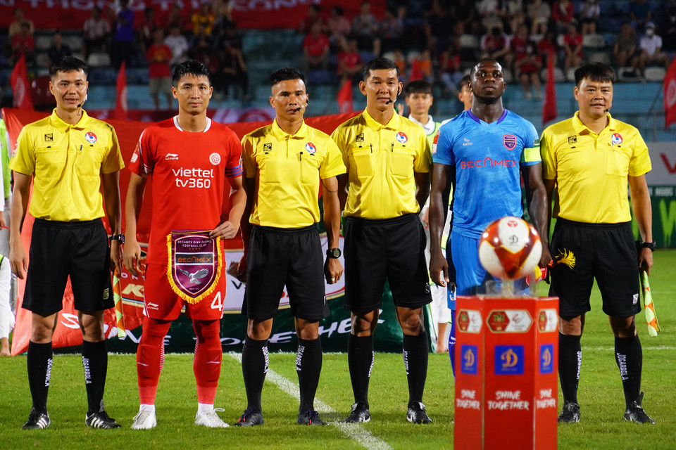 Câu lạc bộ Viettel tiếp đón Becamex Bình Dương trên sân nhà Hàng Đẫy với mục tiêu giành trọn 3 điểm để chắc chắn góp mặt trong Top 8 sau giai đoạn 1 V-League 2023. (Ảnh: Việt Anh/Vietnam+)