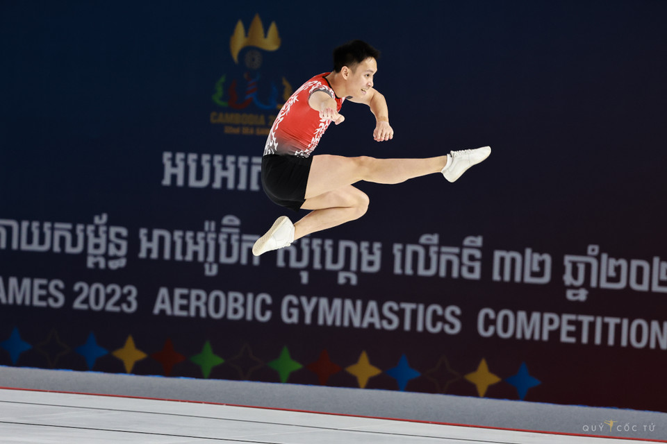 Cú đúp ở 2 nội dung Aerobics được coi là nguồn khích lệ tinh thần lớn cho Đoàn Thể thao Việt Nam. (Ảnh: Hải An/Vietnam+)