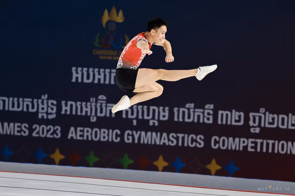 Cú đúp ở 2 nội dung Aerobics được coi là nguồn khích lệ tinh thần lớn cho Đoàn Thể thao Việt Nam. (Ảnh: Hải An/Vietnam+)