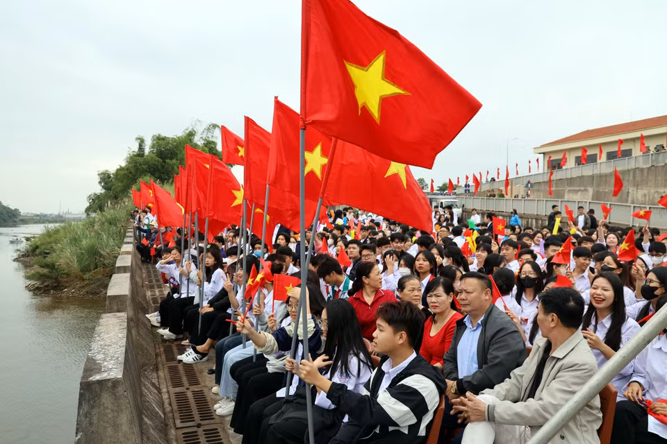 Các khán giả bên phía Việt Nam. (Ảnh: Đức Hiếu/TTXVN)
