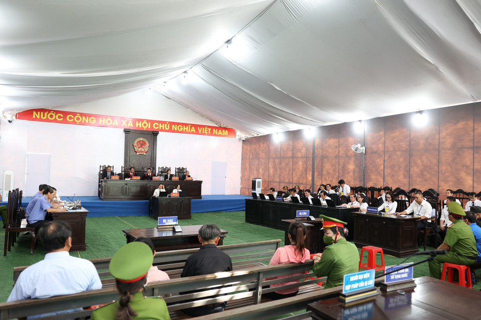 Quang cảnh phiên tòa. (Ảnh: TTXVN)