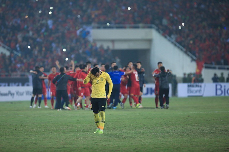 Đội tuyển Malaysia đã có một trận đấu đầy quyết tâm nhưng Việt Nam mới là đội xuất sắc hơn để giành chiến thắng. (Ảnh: Trọng Đạt/TTXVN)