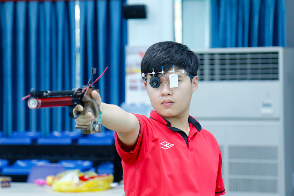 Theo kế hoạch, Đội tuyển Bắn súng Việt Nam sẽ tập luyện tại Trung tâm Huấn luyện Thể thao Quốc gia Hà Nội đến đầu tháng Tư, trước khi lên đường tham dự lượt Vòng loại Olympic của thế giới diễn ra từ ngày 11/4 đến ngày 19/4/2024 tại Brazil. (Ảnh: Việt Anh/Vietnam+)