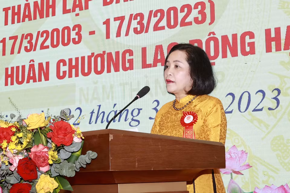 Trưởng Ban Công tác đại biểu thuộc Ủy ban Thường vụ Quốc hội Nguyễn Thị Thanh phát biểu. (Ảnh: Doãn Tấn/TTXVN)