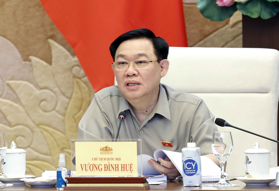 Chủ tịch Quốc hội Vương Đình Huệ phát biểu. (Ảnh: Doãn Tấn/TTXVN)