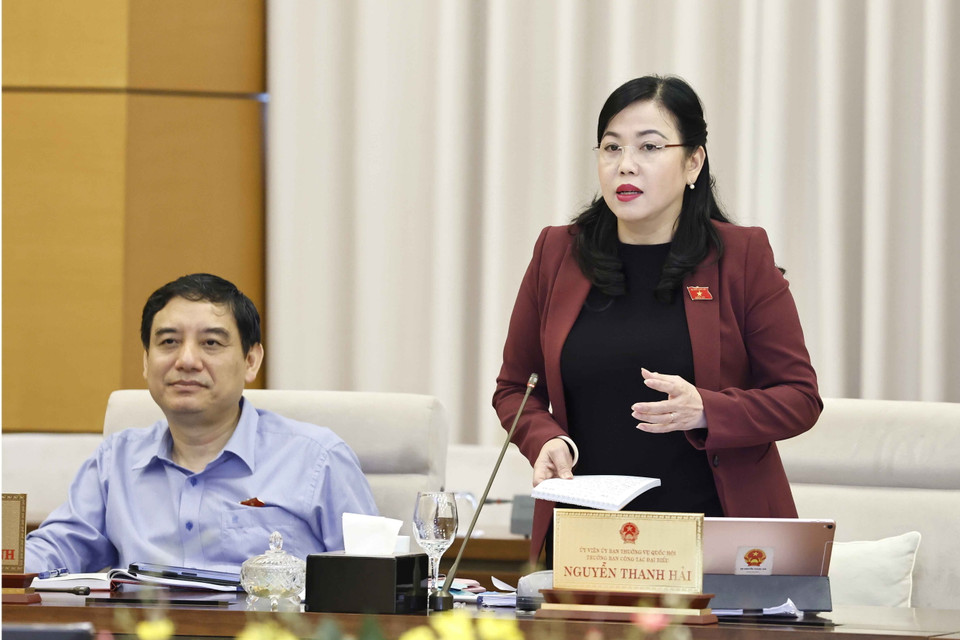 Trưởng Ban Công tác đại biểu thuộc Ủy ban Thường vụ Quốc hội Nguyễn Thanh Hải phát biểu ý kiến. (Ảnh: Doãn Tấn/TTXVN)