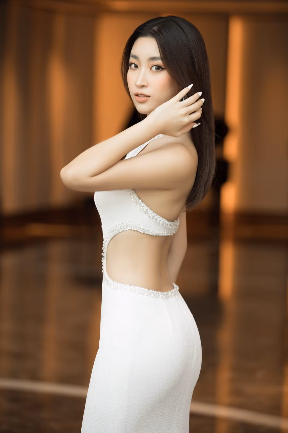 Ở mùa Miss World Vietnam 2019, cô từng đảm nhận vai trò đại sứ cùng Hoa hậu Tiểu Vy. (Ảnh: CTV/Vietnam+)