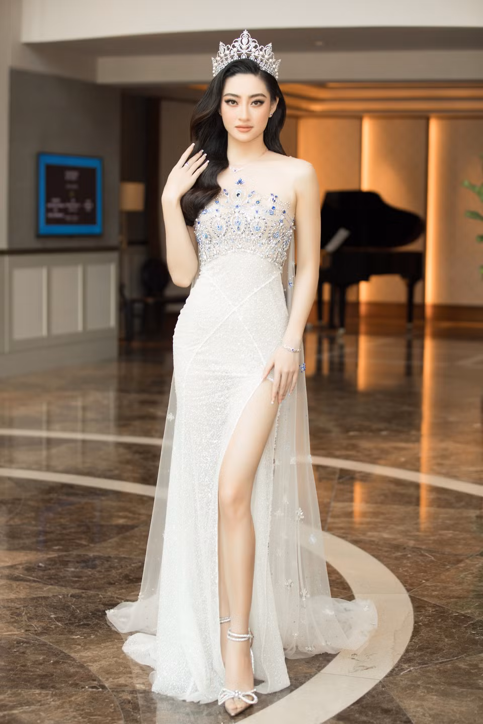 Đương kim Hoa hậu Lương Thùy Linh sở hữu chiều cao 1m78 cùng nhan sắc ngày một thăng hạng. (Ảnh: CTV/Vietnam+)