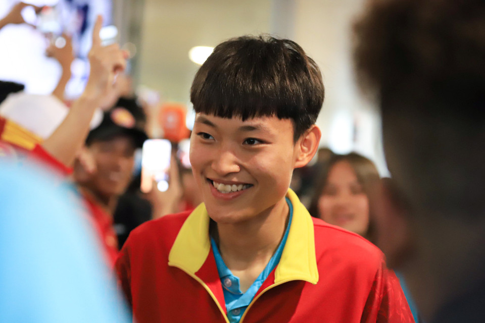 Trung vệ Trần Thị Hải Linh - một trong những ngôi sao trẻ của Đội tuyển Nữ Việt Nam. (Ảnh: Việt Anh/Vietnam+)