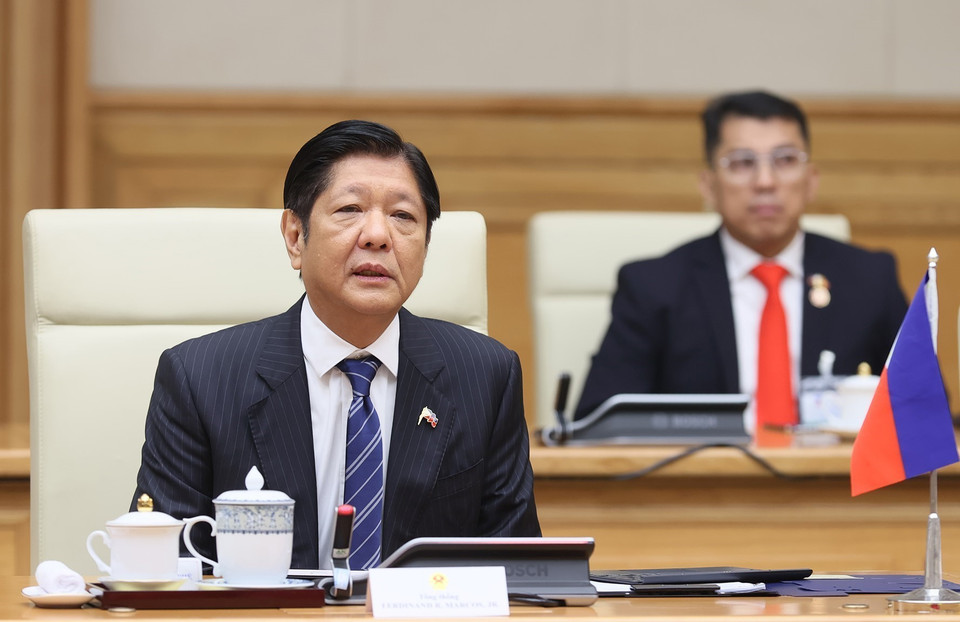 Tổng thống Philippines Ferdinand Marcos Jr. phát biểu. (Ảnh: Dương Giang/TTXVN)