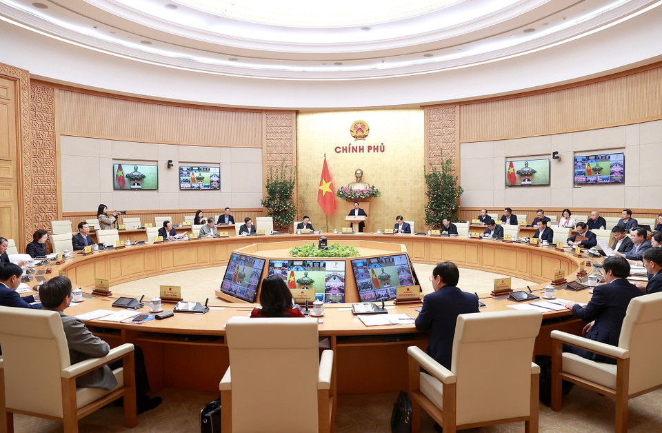 Quang cảnh Phiên họp Chính phủ thường kỳ tháng 1 năm 2023. (Ảnh: Dương Giang/TTXVN)