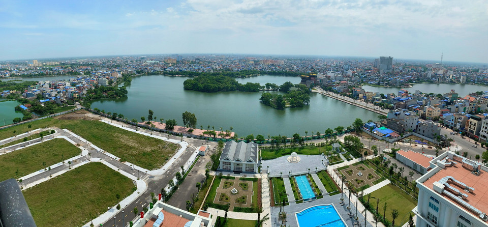 Một góc đẹp của trung tâm thành phố Nam Định nhìn từ trên cao. (Ảnh: Xuân Mai/Vietnam+)