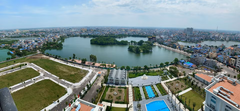 Một góc đẹp của trung tâm thành phố Nam Định nhìn từ trên cao. (Ảnh: Xuân Mai/Vietnam+)