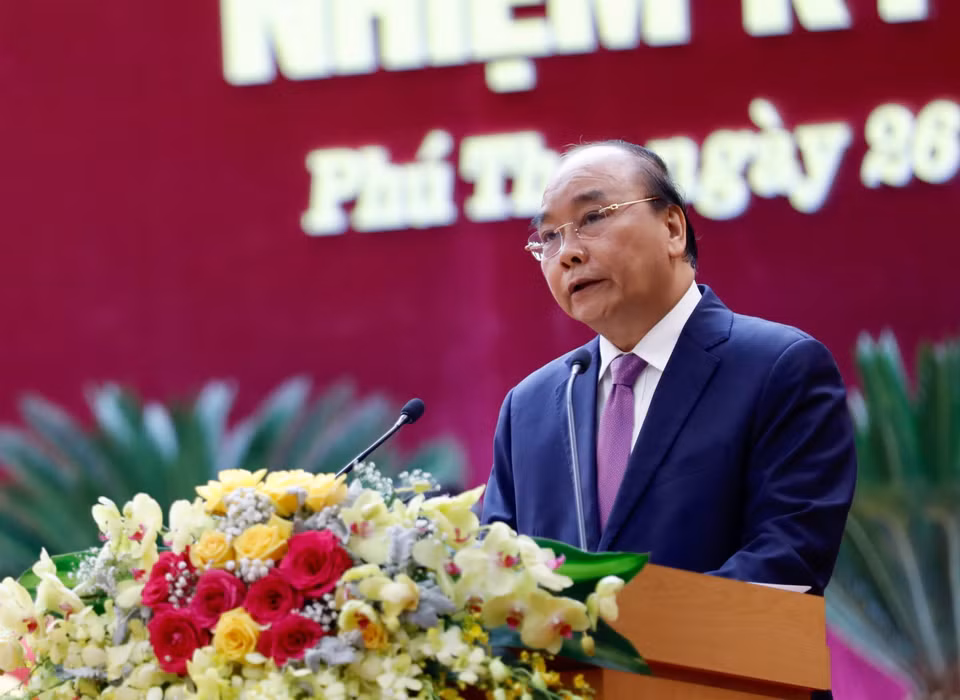 Thủ tướng Nguyễn Xuân Phúc phát biểu chỉ đạo Đại hội. (Ảnh: Dương Giang/TTXVN)