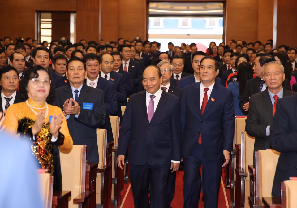 Thủ tướng Nguyễn Xuân Phúc đến dự Đại hội. (Ảnh: Dương Giang/TTXVN)