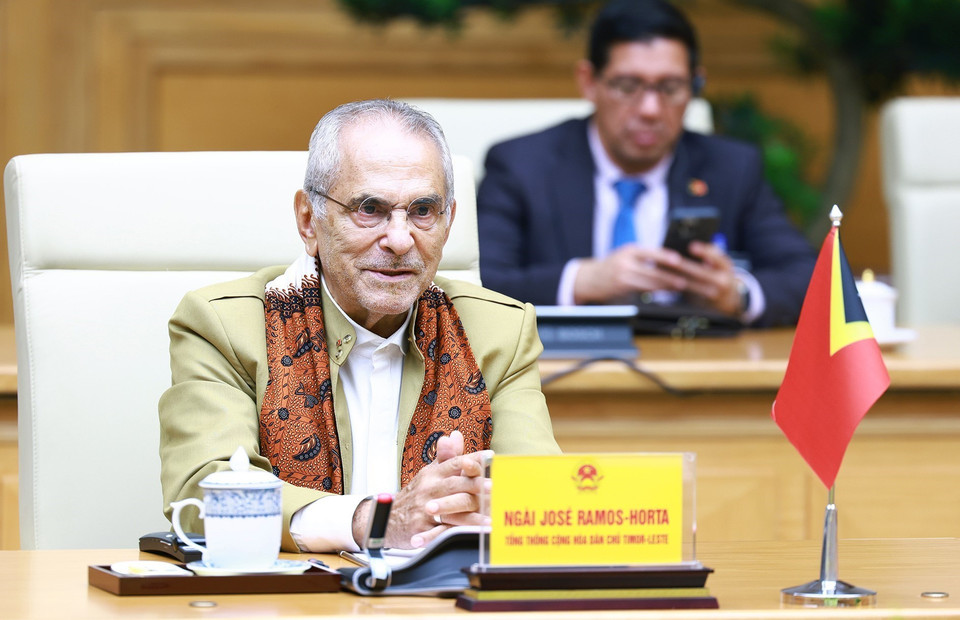 Tổng thống Timor-Leste Jose Ramos-Horta phát biểu. (Ảnh: Dương Giang/TTXVN)