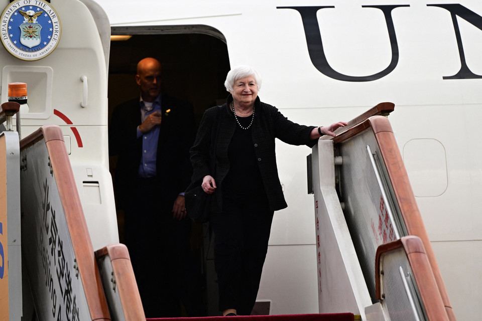 Ngày 6/7/2023, Bộ trưởng Tài chính Mỹ Janet Yellen đã tới Bắc Kinh, bắt đầu chuyến thăm Trung Quốc nhằm cải thiện quan hệ song phương. (AFP/TTXVN)